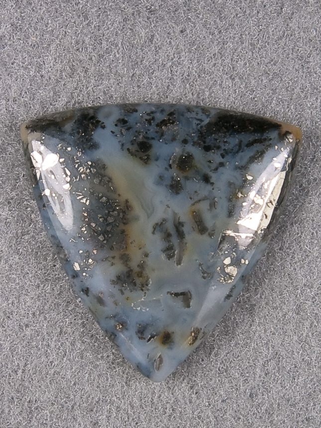 Nipomo Marcasite Agate 1257  : A real nice trillion cut of Nipomo Marcasite.