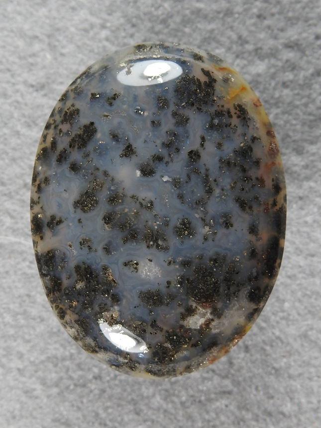 Nipomo Marcasite Agate 2151 : A traditional cab of this classic material.