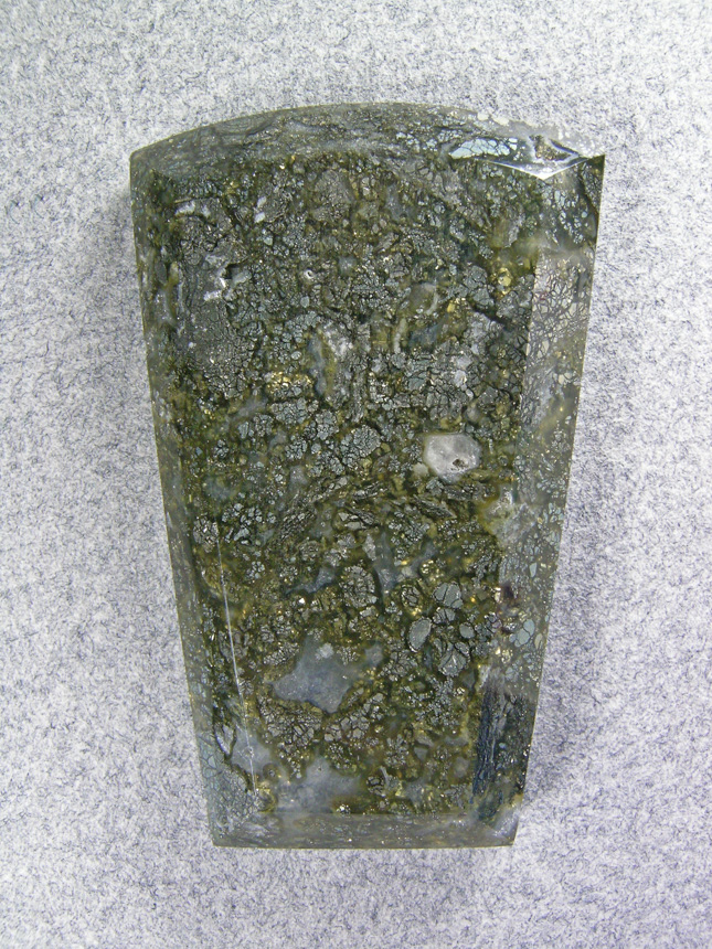 Nipomo Marcasite Agate 808  :  A nice solid Maracasite cab.  This came from a 16lb. piece of rough I found less than 20 feet from the street with a Gold corner sticking out of the ground.