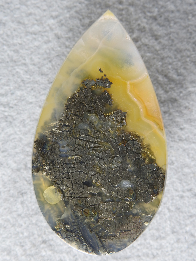 Nipomo Marcasite Agate 811  :  A low traditional tear drop of the Marcasite Agate from the classic bean fields of Nipomo.