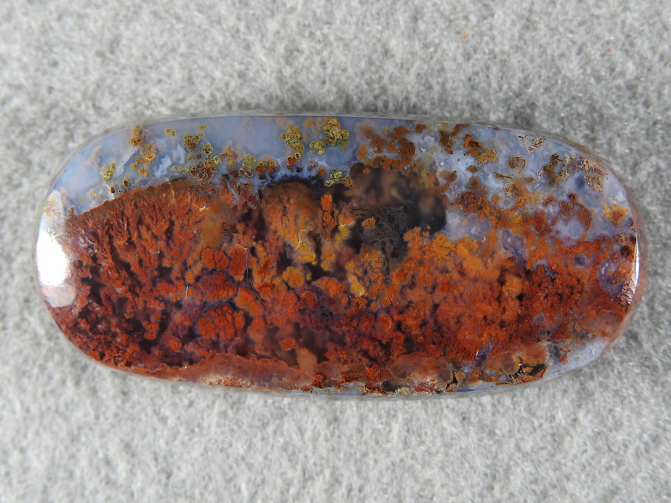 Cady Mountains Plume Agate 1812 : Another secret spot in the Cady Mountains.  We were picking up these small nodules from a non-decript hill and found the plume in them when we ground them down.  Not a lot there but so precious