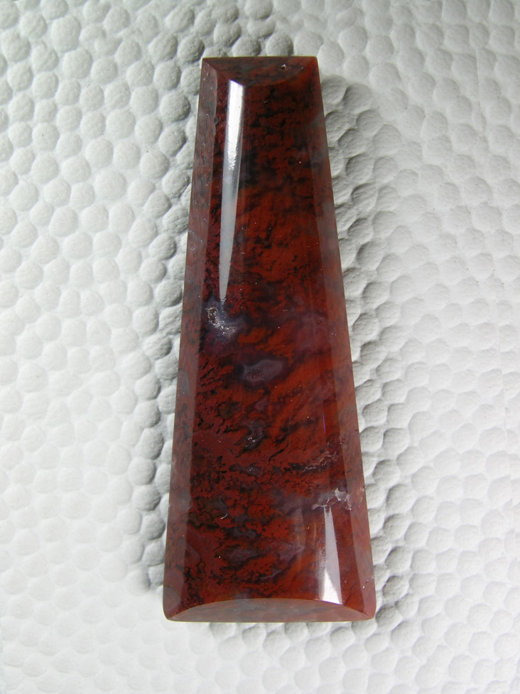 Coronary Plume Agate 658  :  A long pendant drop.  This one is the plumes in a darker color.  A couple of druzy pockets.