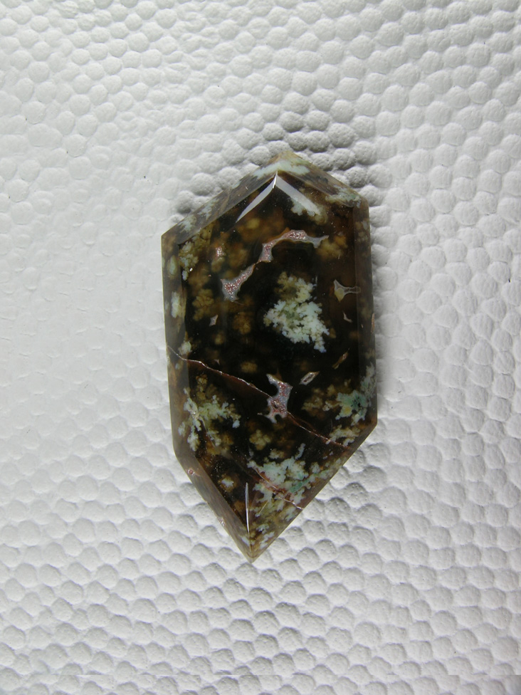 Horse Canyon Plume Agate 702  :  A nice small translucent agate with Green and Cream Plumes.