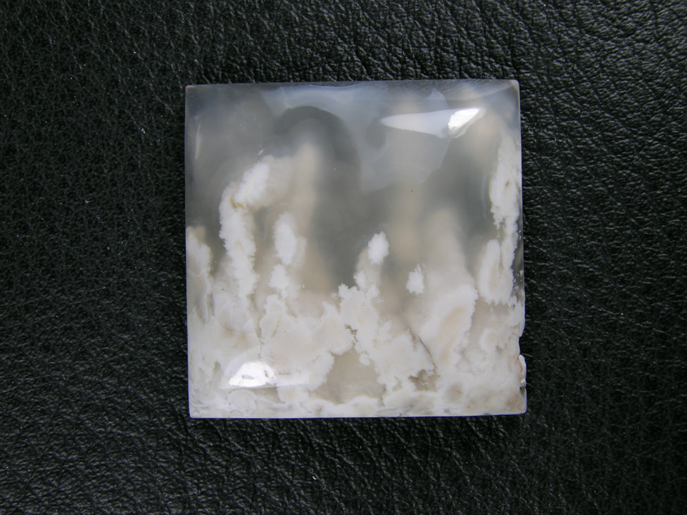 Icicle Agate 618  :  Square of Icicle Agate ith water clear Agate with plumes coming up like candles.