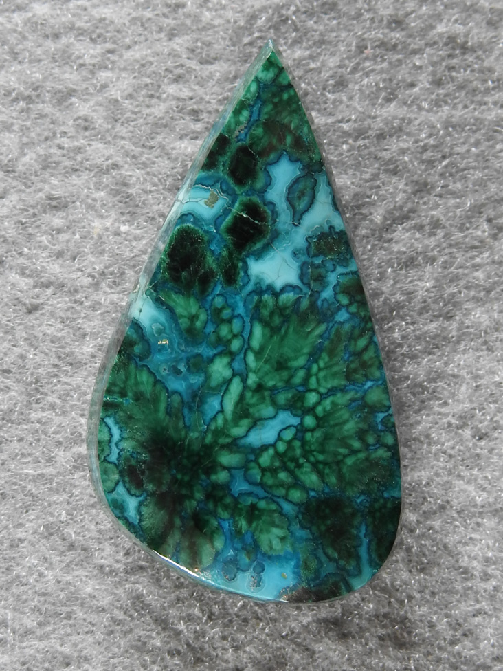 Malachite Chrysocolla Plume 1667 : I found one small tumbed piece of this Plume Malachite and what stunning stones it cuts!!!!