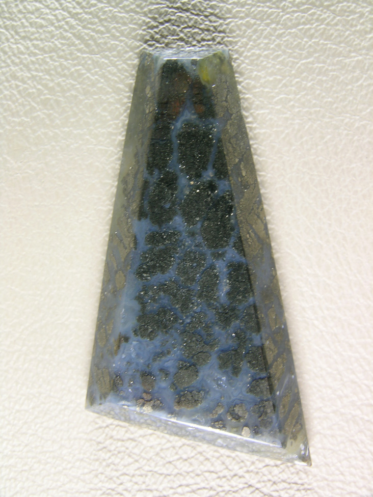 Nipomo Marcasite Agate 806  :  Nice Marcasite cab.  I like it best when the Marcasite is against a White or Blue Agate background.