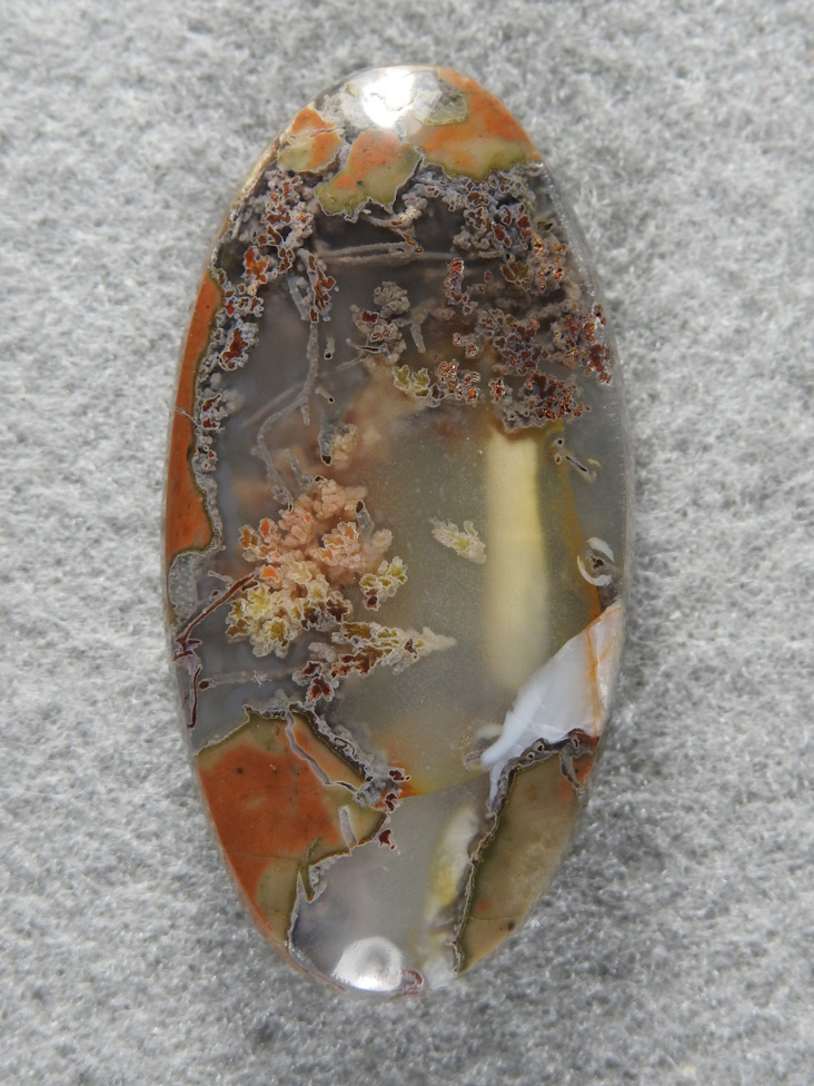 Priday Plume Agate 1805 I did not cut this cab but got it partially cabbed and I just finished it.
