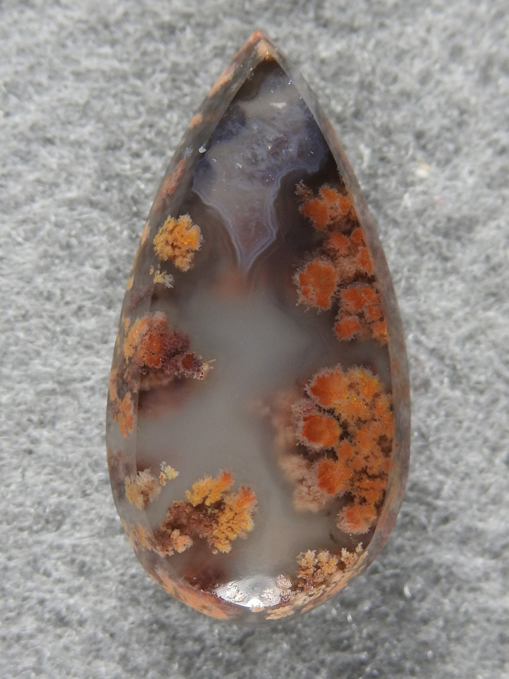 Singleton Bouquet Agate 1587 : Another cab of the material my friend called junk. When I cut a stone of this for his wife.