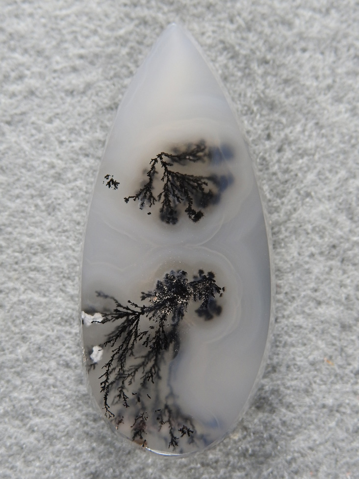Singleton Plume Agate 1568 : Another delicate Singleton Plume in this great teardrop.  This stuff just screams to be jewelry.
