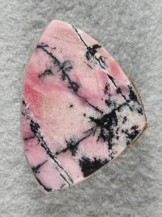 Rhodochrosite 2043 : The black lines in this cab make such a great pattern.