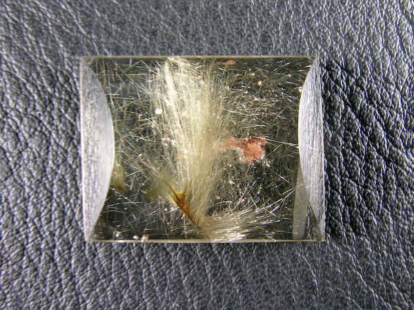 CAB 1052  :  Golden Angel Hair Rutile spray in this Brazilian quartz.