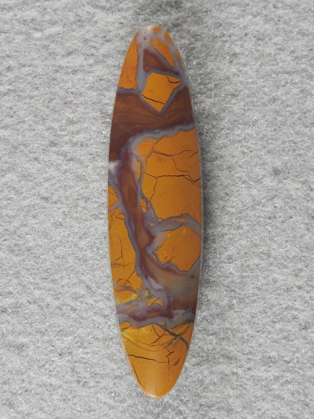Stone Canyon Jasper 1993 : This has the rarer color Brown in the mix. Beautiful Stone Canyon Jasper is so gemmy and cuts like a dream.