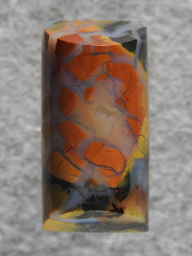 Stone Canyon Jasper 2158 : A small barrel cut for a pendant or ring.  Nice black for contrast.
