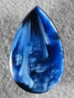Victoria Stone 1691 : Blue Victoria Stone created by Dr. Imori in the 1960's has never been duplicated.  This fat teardrop is WOW.