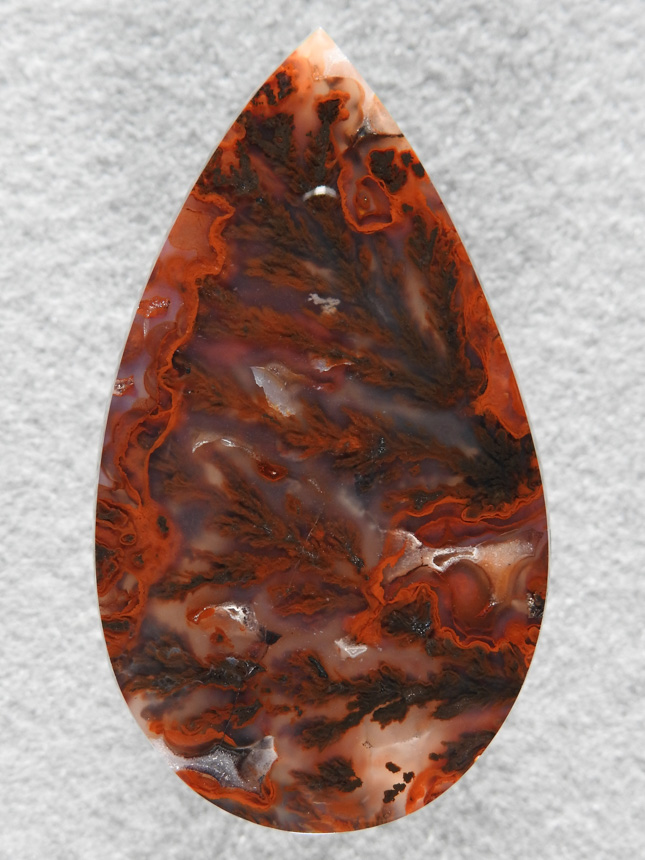 Walker Ranch Plume Agate 1411 : What a show stopper this cab is. Huge and just top notch plumes from the Walker.