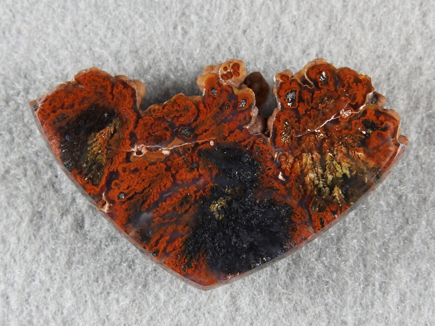 Walker Ranch Plume Agate 2013 : Often hard to use the feathery plumes in large masses need creative forms to be cut. Leaving a natural edge helps.