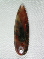 traded SW Woodward Ranch 500  :  A nice long teardrop of Woodward Plume Agate featuring the Red and Black Plumes that made this locale famous.