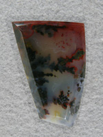 Woodward Ranch Plume Agate 508  :  A small cab of Woodward Ranch Plume.  It almost looks scenic.
